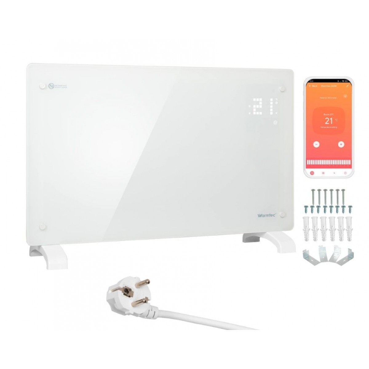 Grzejnik konwektorowy Warmtec EGW-10B 1000W 1kW biały Wi-Fi